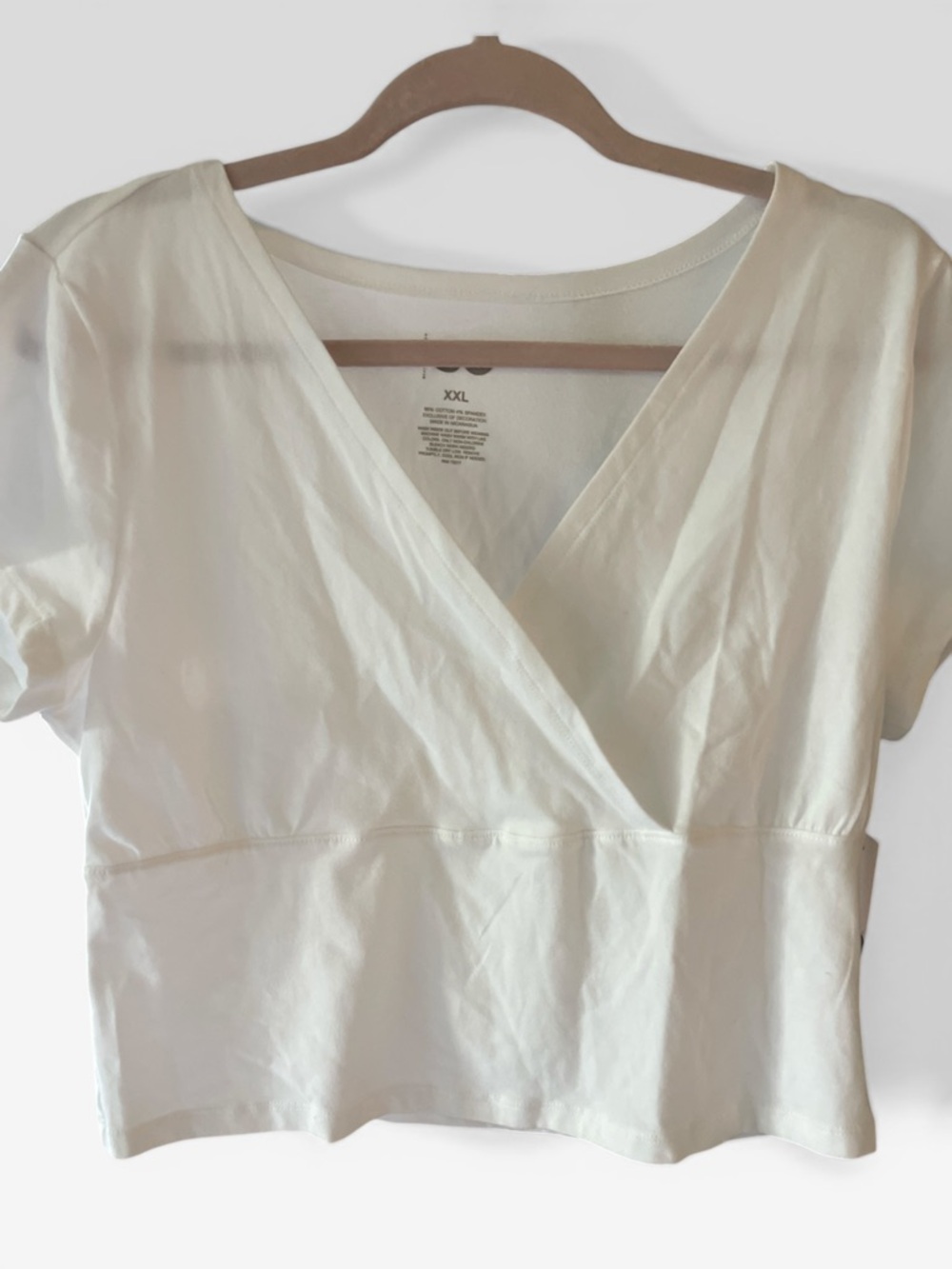 Kohl's White V-Neck Wrap Crop Top